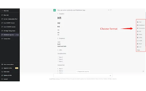 ExportGPT: Ekspor Percakapan ChatGPT ke PDF & Markdown - Screenshot 1