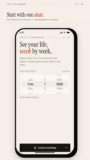 Download Life Calendar APK Terbaru – Visualisasikan Hidup Anda - Screenshot 1