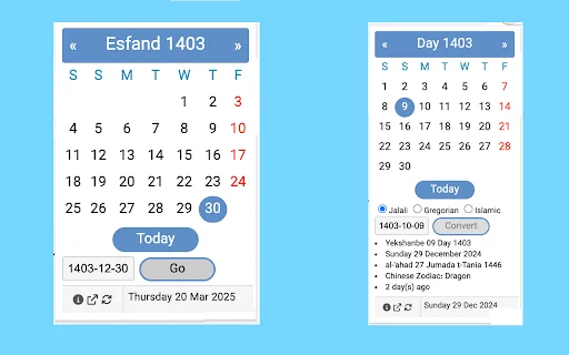 Download Persian Solar Hijri Calendar Terbaru – Konverter Tanggal - Screenshot 2