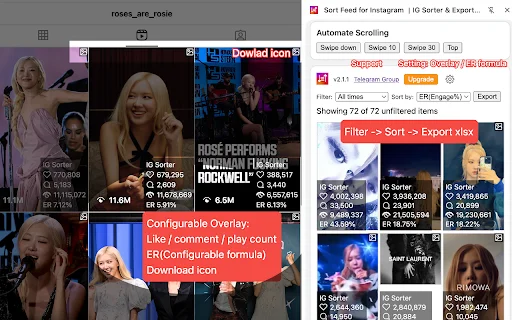Sort Feed for Instagram: Analisis & Download IG Terbaik - Screenshot 1