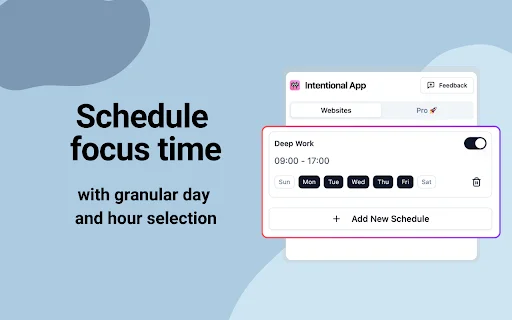 Intentional: Blokir Situs Web Pengganggu & Tingkatkan Fokus - Screenshot 3