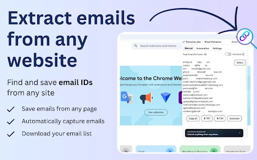 Email Extractor: Ekstrak Email Otomatis & Cepat – Unduh Sekarang - Screenshot 1