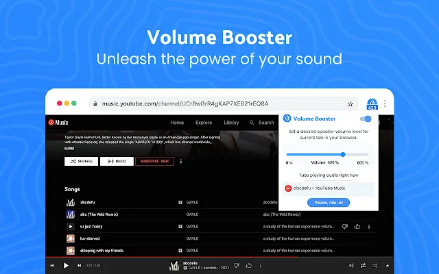 Volume Booster Chrome – Tingkatkan Suara Browser Hingga 600% - Screenshot 1