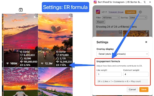 Sort Feed for Instagram: Analisis & Download IG Terbaik - Screenshot 4