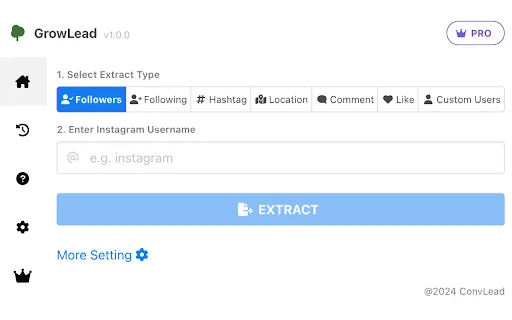 Download GrowLead Instagram Email Extractor – Ekstrak Lead Bisnis - Screenshot 1
