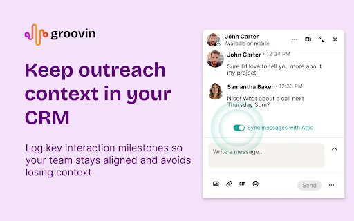 Groovin: Sinkronisasi LinkedIn ke CRM Attio & Affinity Terbaik - Screenshot 1