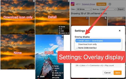Sort Feed for Instagram: Analisis & Download IG Terbaik - Screenshot 3