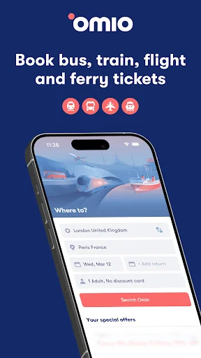 Download Omio: Pesan Tiket Kereta, Bus, & Pesawat Termurah - Screenshot 2