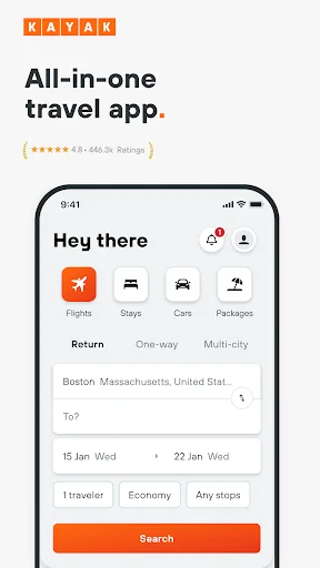 Download KAYAK: Cek Tiket Pesawat & Hotel Murah Terbaru - Screenshot 1