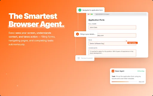 dassi: AI Browser Agent Terbaik untuk Automasi Kerja di Chrome - Screenshot 1