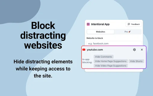 Intentional: Blokir Situs Web Pengganggu & Tingkatkan Fokus - Screenshot 1