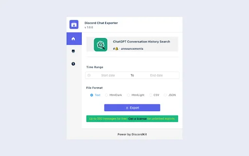 Discord Chat Exporter DiscordKit – Backup Chat Discord Mudah - Screenshot 1
