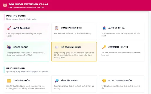Download Zoo Nhóm Extension Terbaru – Marketing Facebook Gratis - Screenshot 2