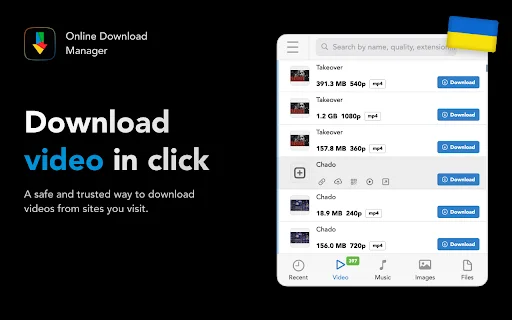 Online Download Manager: Pengunduh Video & Musik Gratis Terbaik - Screenshot 1