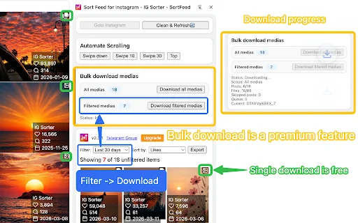 Sort Feed for Instagram: Analisis & Download IG Terbaik - Screenshot 2
