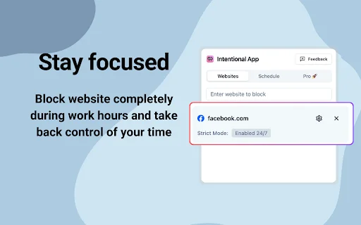 Intentional: Blokir Situs Web Pengganggu & Tingkatkan Fokus - Screenshot 2