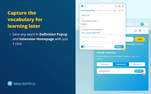 WordsMine: Tingkatkan Kosakata Bahasa Inggris Anda dengan Mudah - Screenshot 4