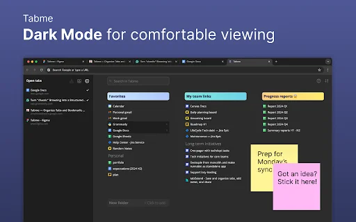 Tabme: Pengelola Tab & Bookmark Terbaik – Atur Browser Anda - Screenshot 5