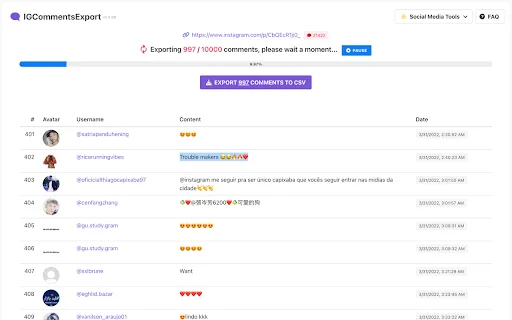 Ekspor Komentar IG – Alat Ekstrak Komentar Instagram ke CSV - Screenshot 1